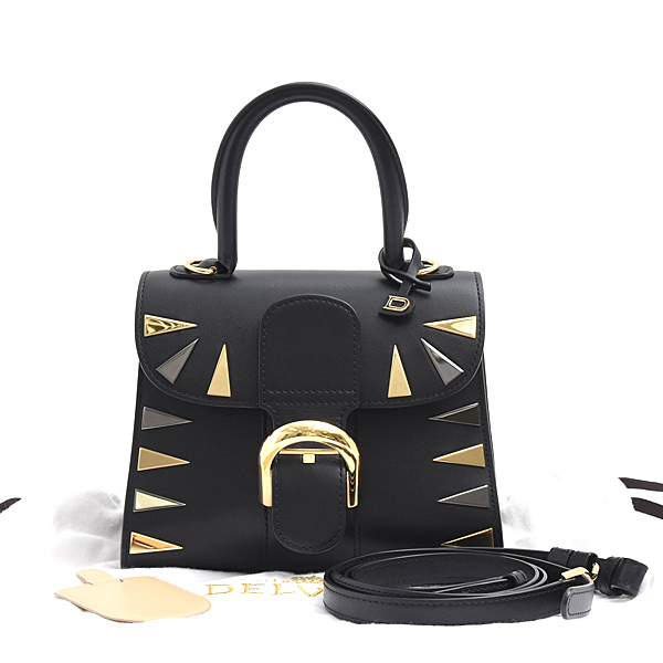 デルヴォー バッグ レディース ブリヨン ミニ ファイヤーワークス 2WAY ハンドバッグ レザー ブラック Delvaux 中古
