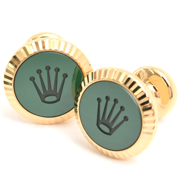 ロレックス カフス メンズ フルーテッド カフリンクス イエローゴールド ROLEX 750YG 中古