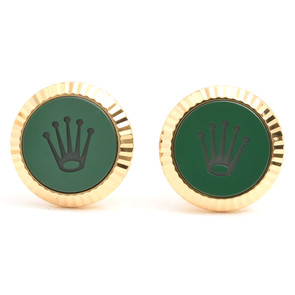 ロレックス カフス メンズ フルーテッド カフリンクス イエローゴールド ROLEX 750YG 中古