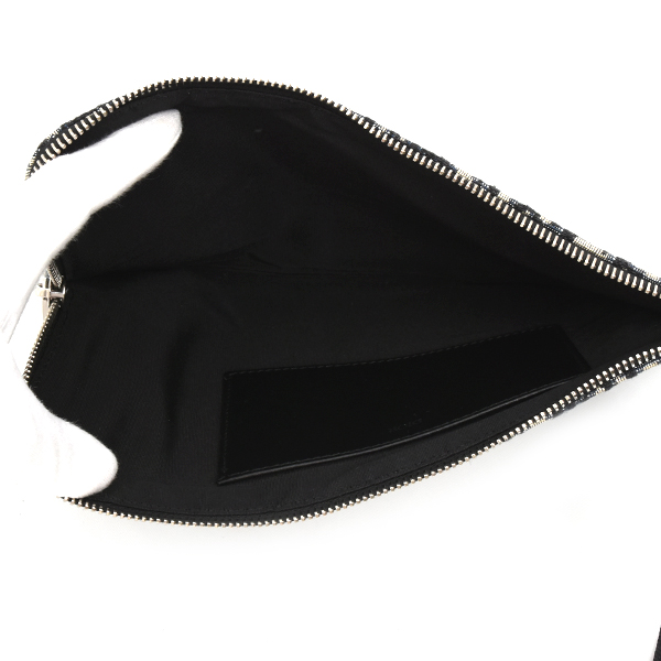 ディオール バッグ メンズ クラッチバッグ セカンドバッグ オブリーグ ジャガード レザー ネイビー Dior 中古