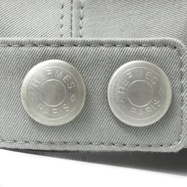 エルメス 帽子 メンズ レディース マイルス Hサークル キャップ コットン サイズ60 グレー HERMES 中古
