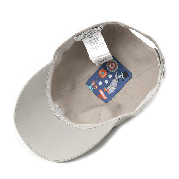 エルメス 帽子 メンズ レディース マイルス Hサークル キャップ コットン サイズ60 グレー HERMES 中古