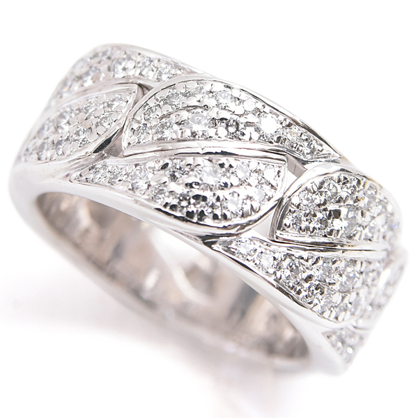 カルティエ 指輪 レディース ラドーニャ フルダイヤ リング 48号 ホワイトゴールド Cartier 750WG 中古