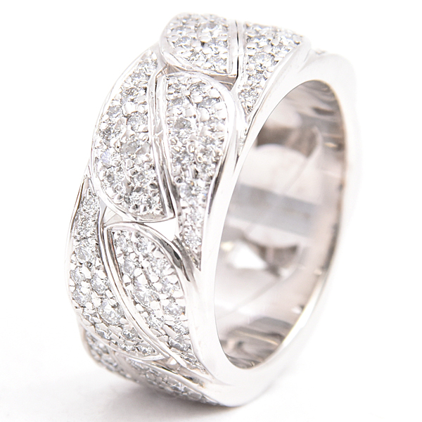 カルティエ 指輪 レディース ラドーニャ フルダイヤ リング 48号 ホワイトゴールド Cartier 750WG 中古