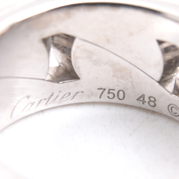 カルティエ 指輪 レディース ラドーニャ フルダイヤ リング 48号 ホワイトゴールド Cartier 750WG 中古