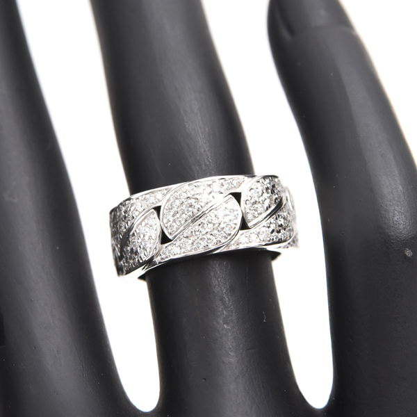 カルティエ 指輪 レディース ラドーニャ フルダイヤ リング 48号 ホワイトゴールド Cartier 750WG 中古