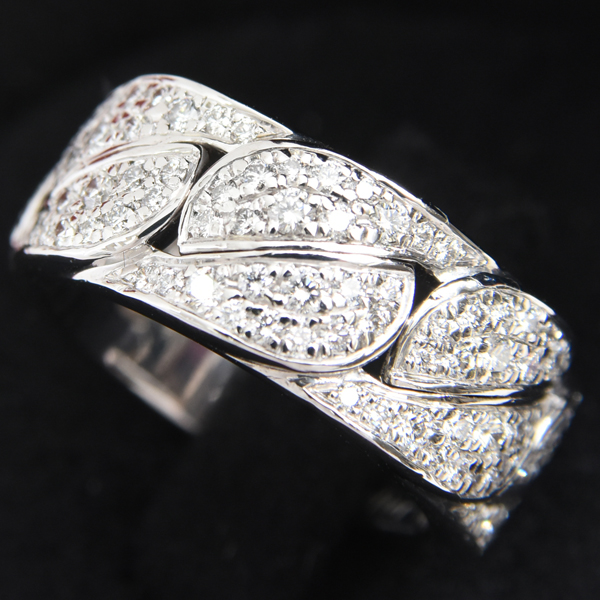 カルティエ 指輪 レディース ラドーニャ フルダイヤ リング 48号 ホワイトゴールド Cartier 750WG 中古