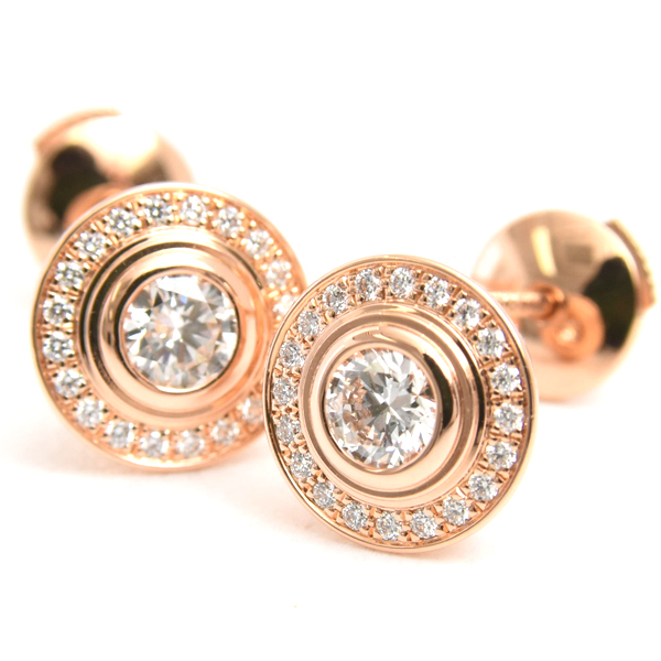 カルティエ ピアス レディース ダムール ダイヤモンド ピアス ピンクゴールド Cartier 750PG 中古