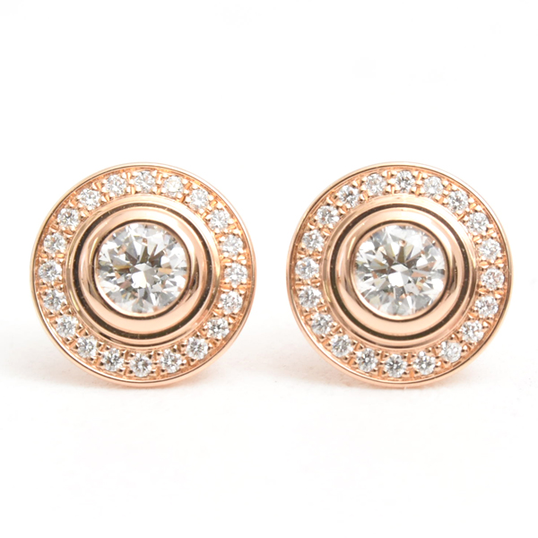 カルティエ ピアス レディース ダムール ダイヤモンド ピアス ピンクゴールド Cartier 750PG 中古