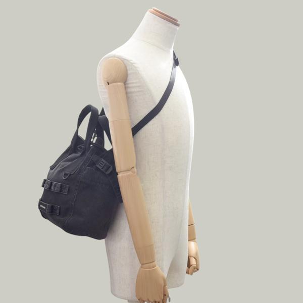バレンシアガ バッグ レディース アーミー スモール 2WAYトート ショルダーバッグ デニム ブラック BALENCIAGA 644029 中古