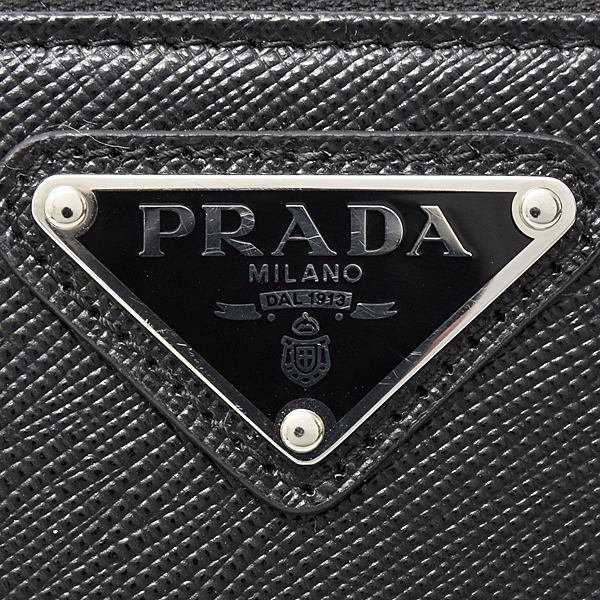 プラダ バッグ メンズ レディース  スマホショルダー ショルダーバッグ フォンショルダー 2WAY サフィアーノ ブラック 2ZH126 PRADA 中古