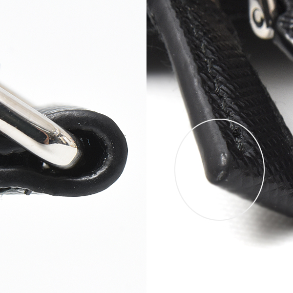 プラダ バッグ メンズ レディース  スマホショルダー ショルダーバッグ フォンショルダー 2WAY サフィアーノ ブラック 2ZH126 PRADA 中古