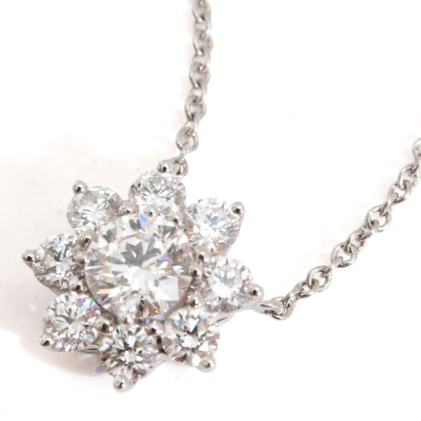 ハリーウィンストン ネックレス レディース サンフラワー ミニ ダイヤ ネックレス プラチナ HARRY WINSTON PT950 中古