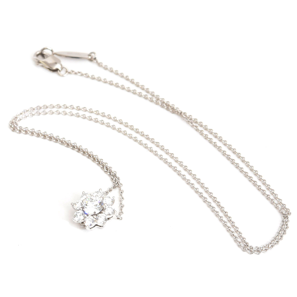 ハリーウィンストン ネックレス レディース サンフラワー ミニ ダイヤ ネックレス プラチナ HARRY WINSTON PT950 中古