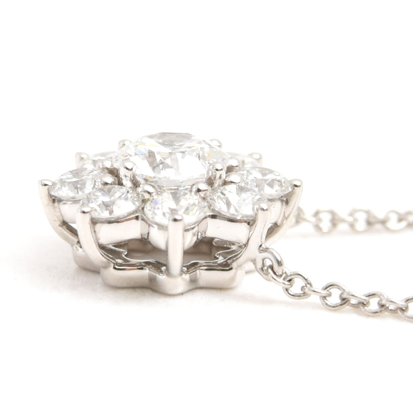 ハリーウィンストン ネックレス レディース サンフラワー ミニ ダイヤ ネックレス プラチナ HARRY WINSTON PT950 中古