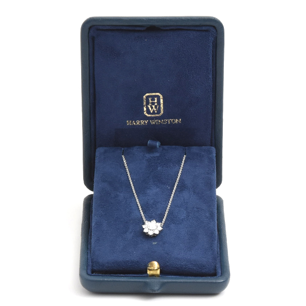 ハリーウィンストン ネックレス レディース サンフラワー ミニ ダイヤ ネックレス プラチナ HARRY WINSTON PT950 中古