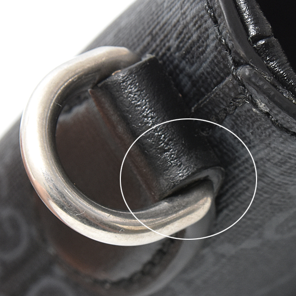 グッチ バッグ メンズ  レディース GGスプリーム インターロッキングG ショルダーバッグ ブラック 723306 GUCCI 中古