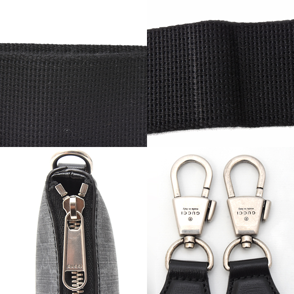 グッチ バッグ メンズ  レディース GGスプリーム インターロッキングG ショルダーバッグ ブラック 723306 GUCCI 中古