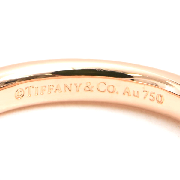 ティファニー 指輪 レディース フラットバンド 3Pダイヤ リング 13号 ピンクゴールド TIFFANY 750PG 中古
