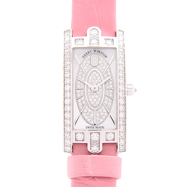 ハリーウィンストン 時計 レディース アヴェニューC エリプティック 電池式 ダイヤベゼル シェル文字盤 750WG HARRY WINSTON AVCQHM16WW052 中古