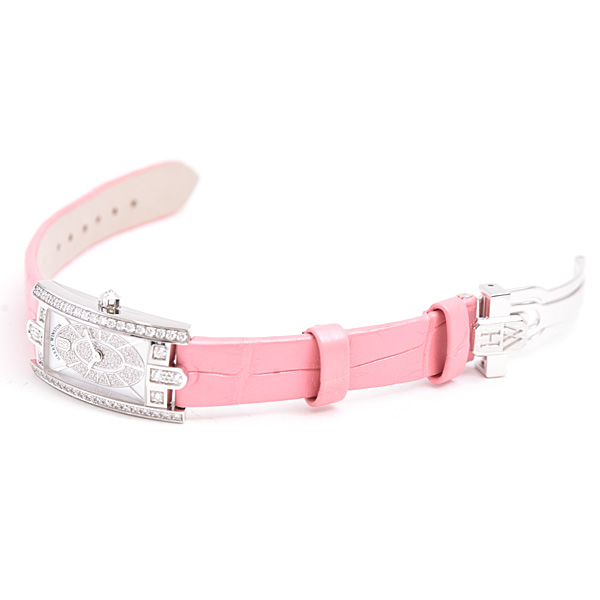 ハリーウィンストン 時計 レディース アヴェニューC エリプティック 電池式 ダイヤベゼル シェル文字盤 750WG HARRY WINSTON AVCQHM16WW052 中古