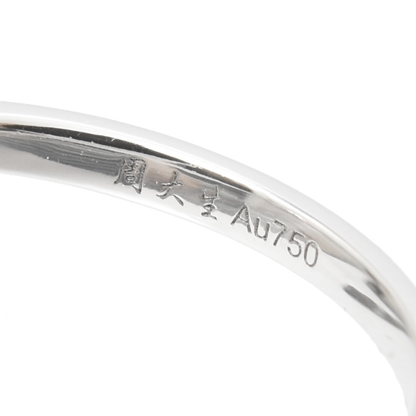周大生 指輪 レディース ダイヤモンド リング フラワーモチーフ 10号 D0.06ct 0.17ct ホワイトゴールド 750WG 中古