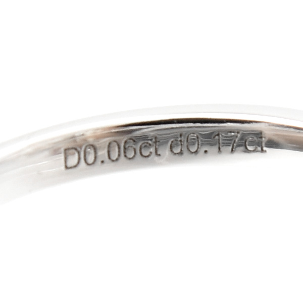 周大生 指輪 レディース ダイヤモンド リング フラワーモチーフ 10号 D0.06ct 0.17ct ホワイトゴールド 750WG 中古