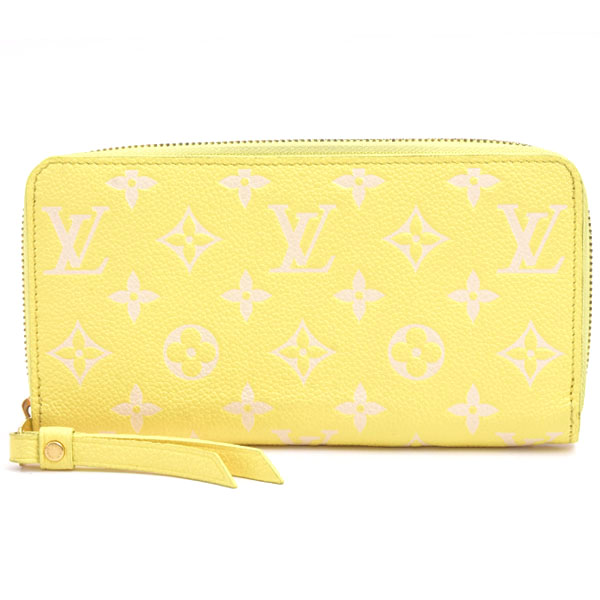 ルイヴィトン 財布 レディース ジッピーウォレット 長財布 モノグラムアンプラント ジョーヌ Louis Vuitton M81427 中古