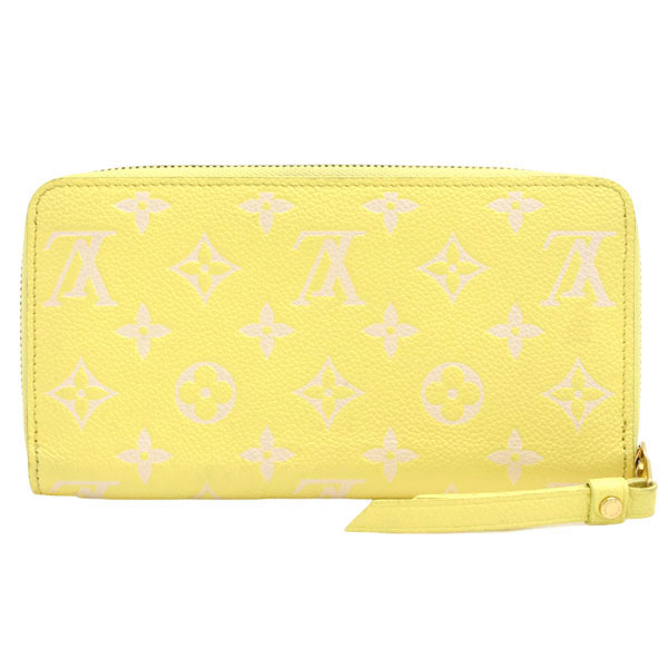 ルイヴィトン 財布 レディース ジッピーウォレット 長財布 モノグラムアンプラント ジョーヌ Louis Vuitton M81427 中古