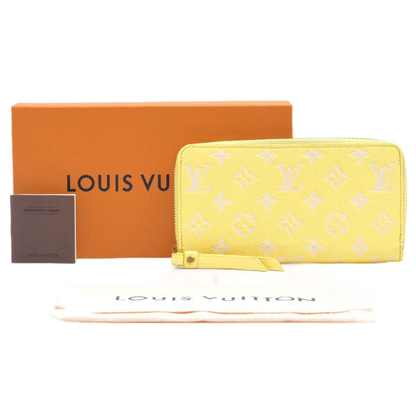 ルイヴィトン 財布 レディース ジッピーウォレット 長財布 モノグラムアンプラント ジョーヌ Louis Vuitton M81427 中古