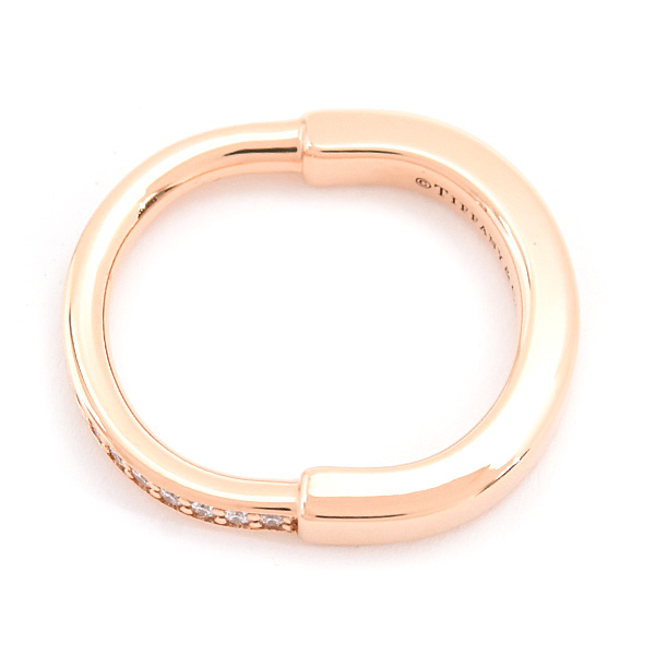 ティファニー 指輪 レディース ロック ダイヤ リング 8号 D0.13ct ピンクゴールド TIFFANY 750PG 中古