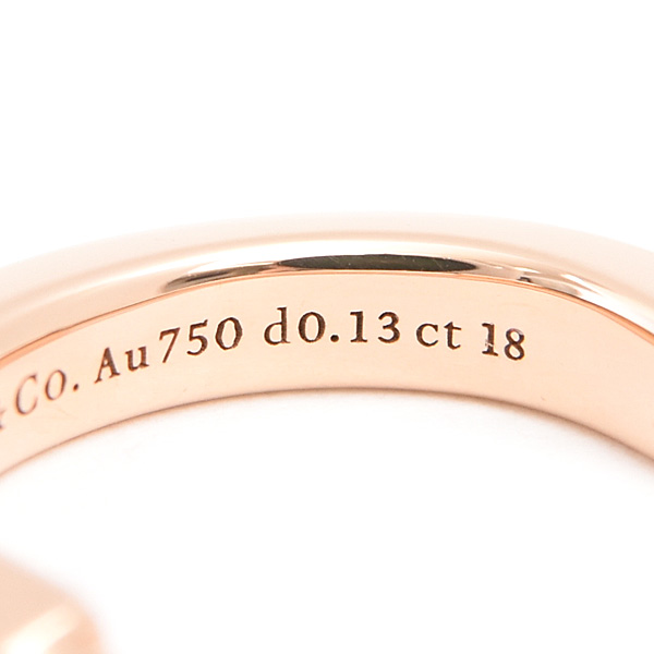 ティファニー 指輪 レディース ロック ダイヤ リング 8号 D0.13ct ピンクゴールド TIFFANY 750PG 中古
