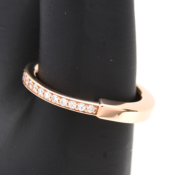 ティファニー 指輪 レディース ロック ダイヤ リング 8号 D0.13ct ピンクゴールド TIFFANY 750PG 中古