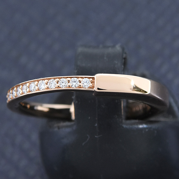 ティファニー 指輪 レディース ロック ダイヤ リング 8号 D0.13ct ピンクゴールド TIFFANY 750PG 中古