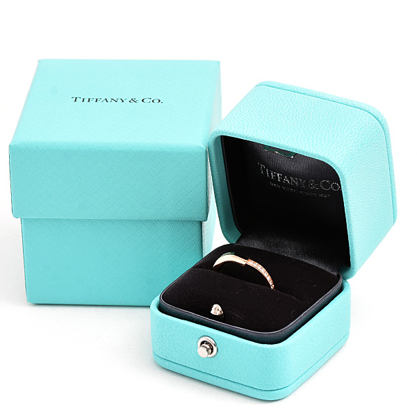 ティファニー 指輪 レディース ロック ダイヤ リング 8号 D0.13ct ピンクゴールド TIFFANY 750PG 中古