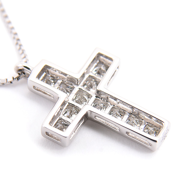 ゆきざき ネックレス レディース メンズ リッチクロス ダイヤ ペンダント D0.50ct プラチナ PT900×PT850 YUKIZAKI 中古