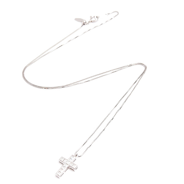 ゆきざき ネックレス レディース メンズ リッチクロス ダイヤ ペンダント D0.50ct プラチナ PT900×PT850 YUKIZAKI 中古