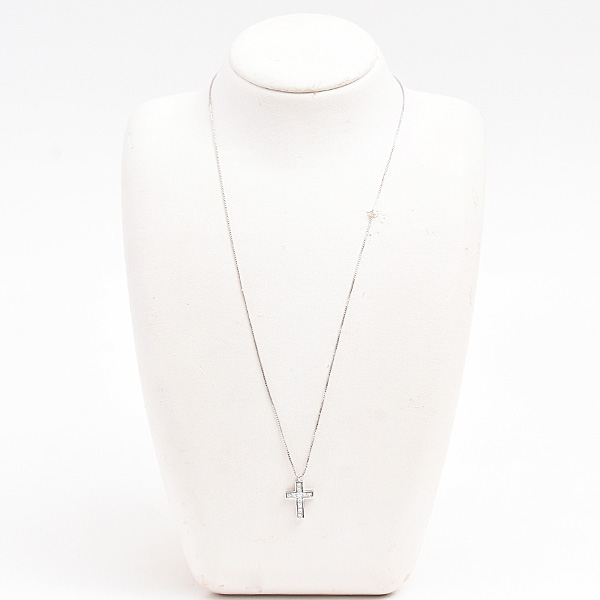 ゆきざき ネックレス レディース メンズ リッチクロス ダイヤ ペンダント D0.50ct プラチナ PT900×PT850 YUKIZAKI 中古