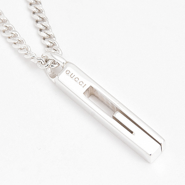 グッチ ネックレス メンズ レディース カットアウトG スターリングシルバー ペンダント GUCCI 225055 J8400 8106 SV925 Ag925 中古
