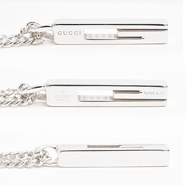 グッチ ネックレス メンズ レディース カットアウトG スターリングシルバー ペンダント GUCCI 225055 J8400 8106 SV925 Ag925 中古