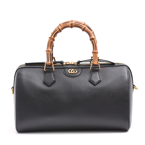グッチ バッグ レディース ダイアナ ボストンバッグ バンブー カーフ ブラック GUCCI 655663 中古