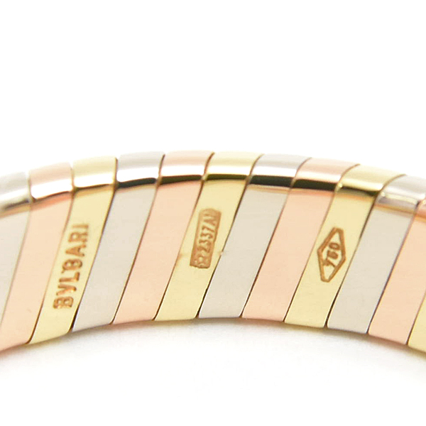 ブルガリ 指輪 メンズ レディース トゥボガス スリーカラー ゴールド リング 約20.5号 BVLGARI 750YG×WG×PG 中古