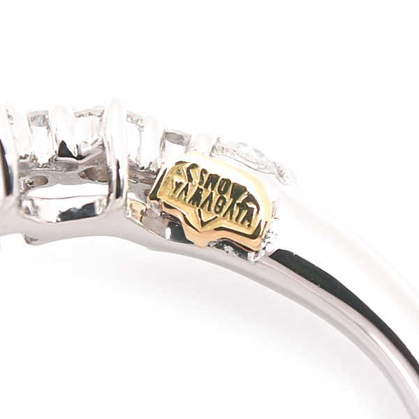 ショウヤマガタ 指輪　レディース アメジスト ダイヤ デザイン リング 12号 A0.36ct D0.30ct プラチナ ゴールド SHOW YAMAGATA PT900×K18YG 中古