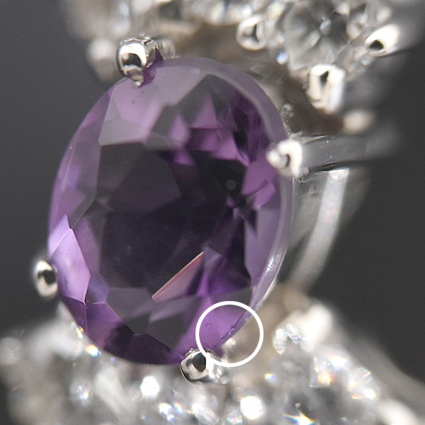 ショウヤマガタ 指輪　レディース アメジスト ダイヤ デザイン リング 12号 A0.36ct D0.30ct プラチナ ゴールド SHOW YAMAGATA PT900×K18YG 中古