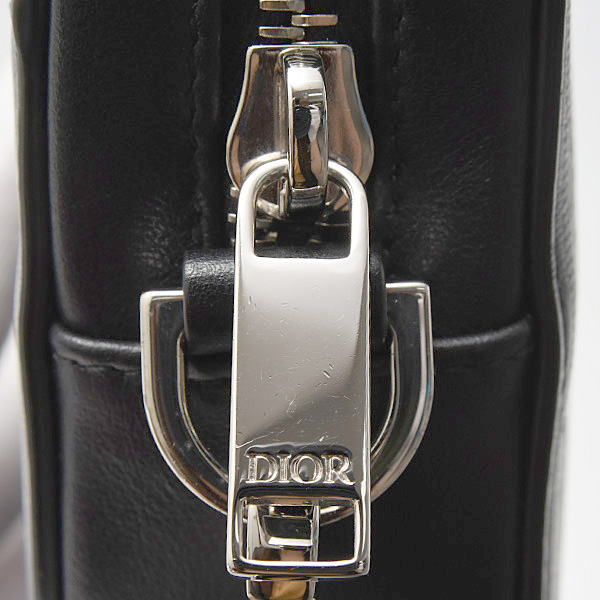 クリスチャンディオール バッグ メンズ ワールドツアー メッセンジャーポーチ オブリーク ショルダー ブラック カーフスキン Christian Dior 2ESBC265CLP 中古