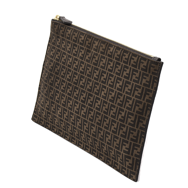 フェンディ バッグ レディース ズッカ 柄 クラッチバッグ セカンドバッグ レザー ブラウン 8N0149 FENDI 中古