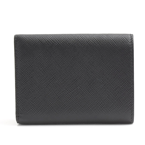 プラダ 財布 レディース トライアングルロゴ 三つ折り財布 ブラック サフィアーノ PRADA 2MH042 中古