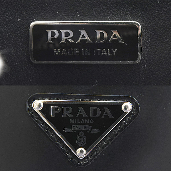 プラダ バッグ レディース トライアングル ミニポーチ ショルダーバッグ カーフ ブラック PRADA 1NR005 中古