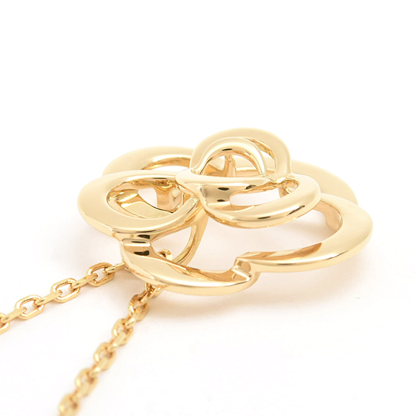 シャネル ネックレス レディース カメリア ペンダント イエローゴールド フラワー 花 CHANEL J2925 750YG K18 中古
