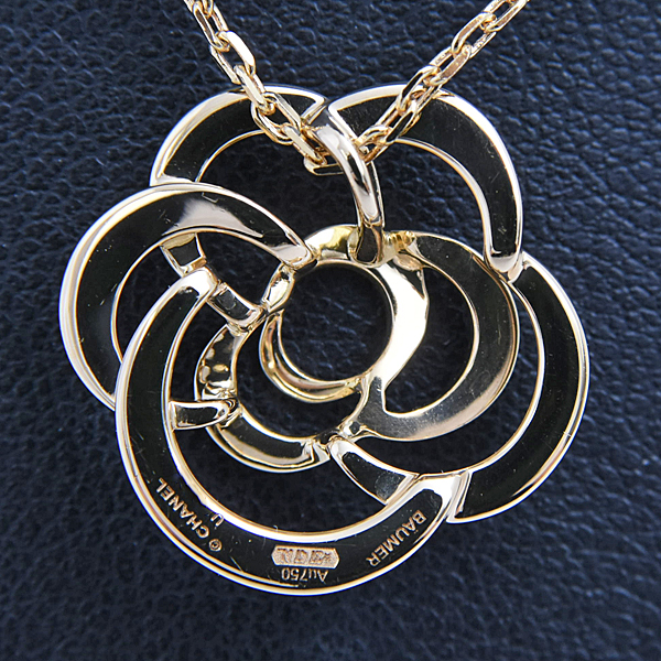 シャネル ネックレス レディース カメリア ペンダント イエローゴールド フラワー 花 CHANEL J2925 750YG K18 中古